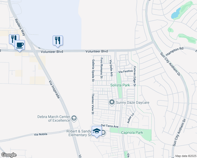 map of restaurants, bars, coffee shops, grocery stores, and more near 3210 Mura Del Prato Avenue in Henderson
