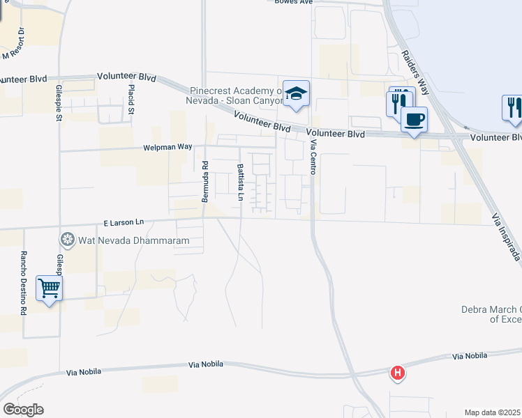 map of restaurants, bars, coffee shops, grocery stores, and more near 530 East Larson Lane in Henderson
