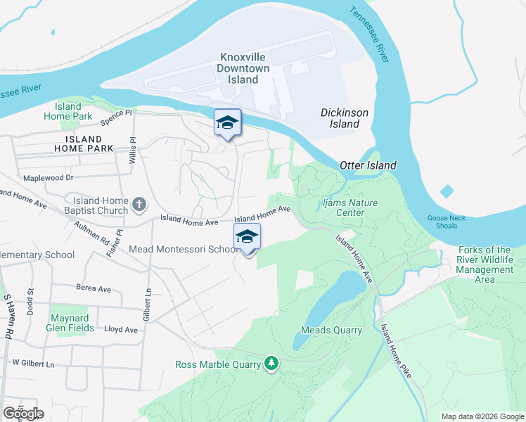 map of restaurants, bars, coffee shops, grocery stores, and more near 624 Pugh Avenue in Knoxville
