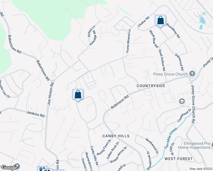 map of restaurants, bars, coffee shops, grocery stores, and more near 2136 Windbrook Road in Knoxville