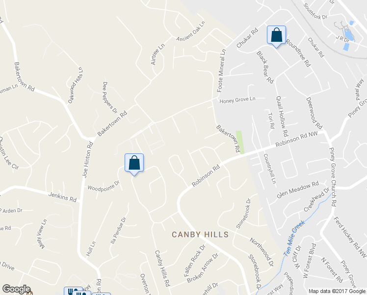map of restaurants, bars, coffee shops, grocery stores, and more near 2136 Windbrook Road in Knoxville