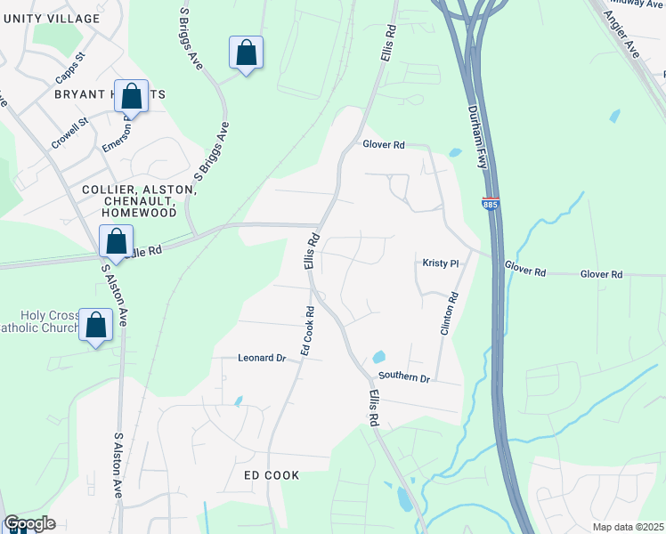 map of restaurants, bars, coffee shops, grocery stores, and more near 1215 Scholar Drive in Durham