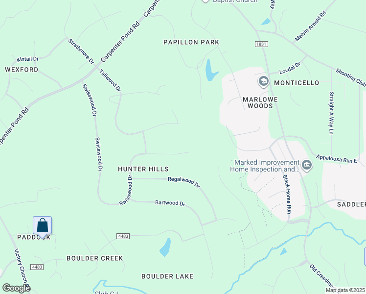 map of restaurants, bars, coffee shops, grocery stores, and more near 4908 Swisswood Drive in Raleigh