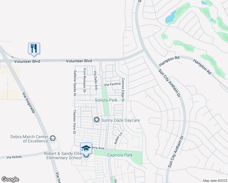 map of restaurants, bars, coffee shops, grocery stores, and more near 3153 Giverny Bridge Avenue in Henderson