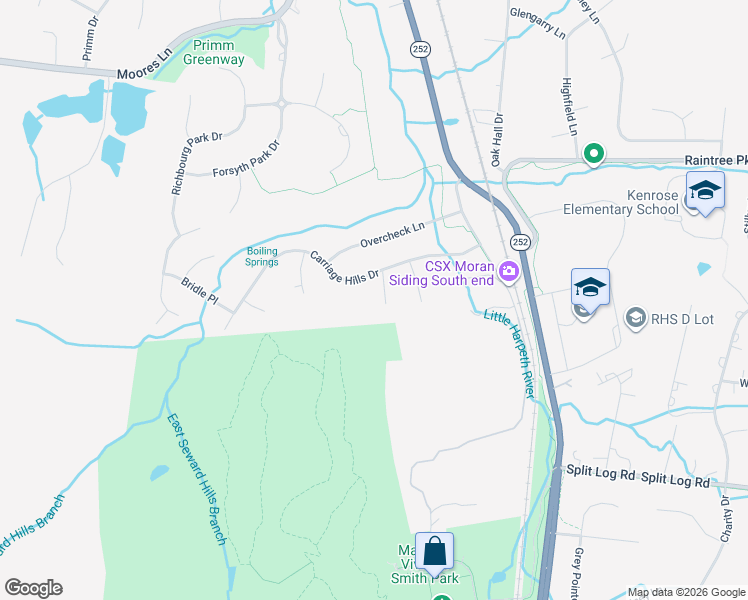 map of restaurants, bars, coffee shops, grocery stores, and more near 1729 Coachmans Court in Brentwood