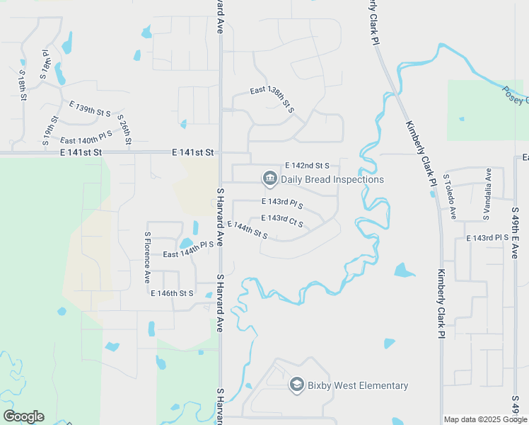 map of restaurants, bars, coffee shops, grocery stores, and more near 3523 East 143rd Court South in Bixby