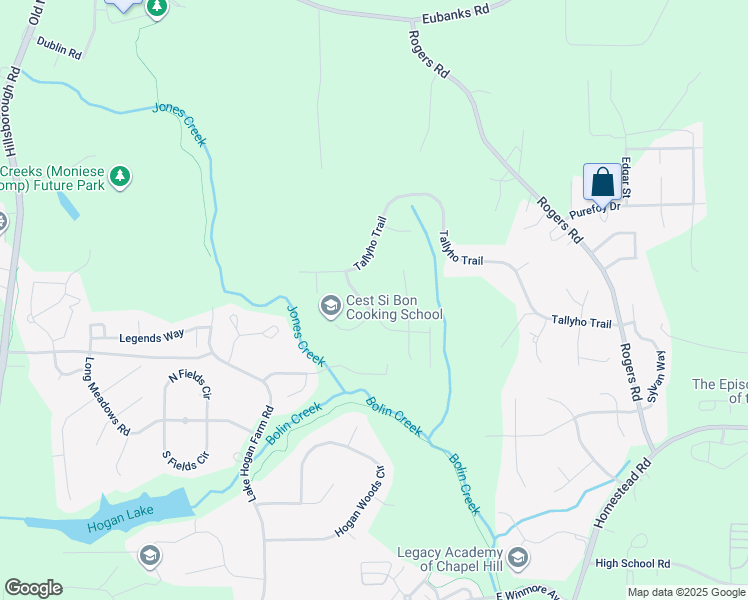 map of restaurants, bars, coffee shops, grocery stores, and more near 8116 Reynard Road in Chapel Hill
