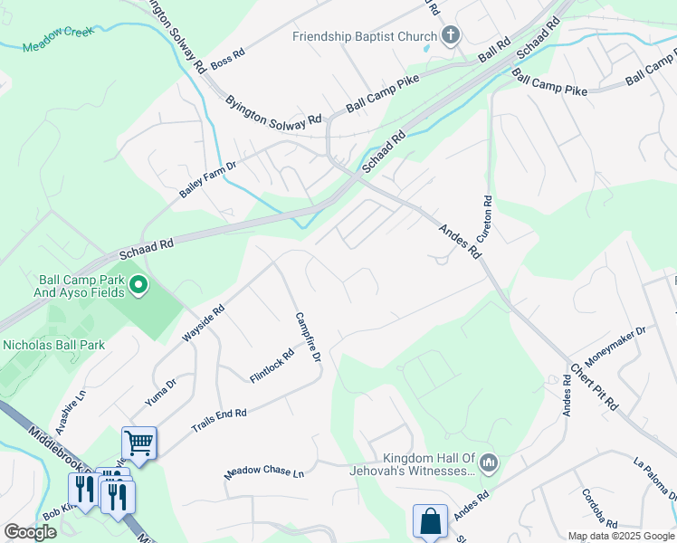 map of restaurants, bars, coffee shops, grocery stores, and more near 2017 Wayside Road in Knoxville