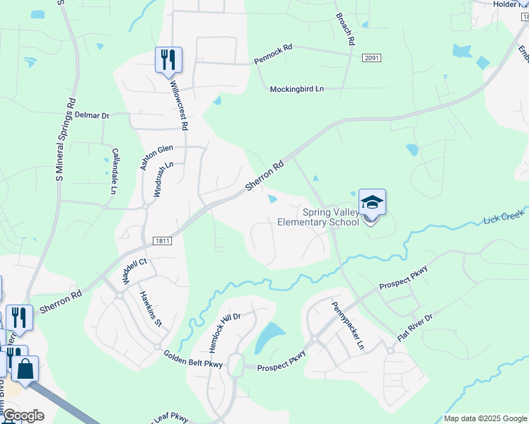map of restaurants, bars, coffee shops, grocery stores, and more near 104 El Paso Avenue in Durham