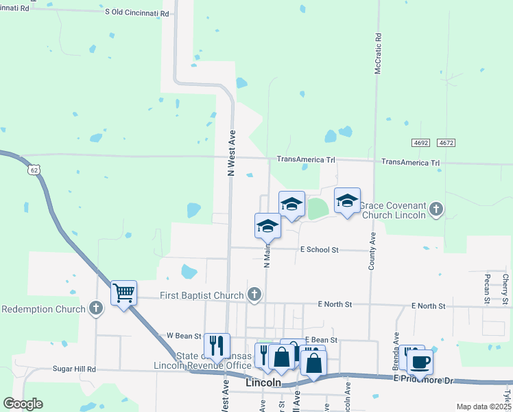map of restaurants, bars, coffee shops, grocery stores, and more near 746 Applegate Lane in Lincoln