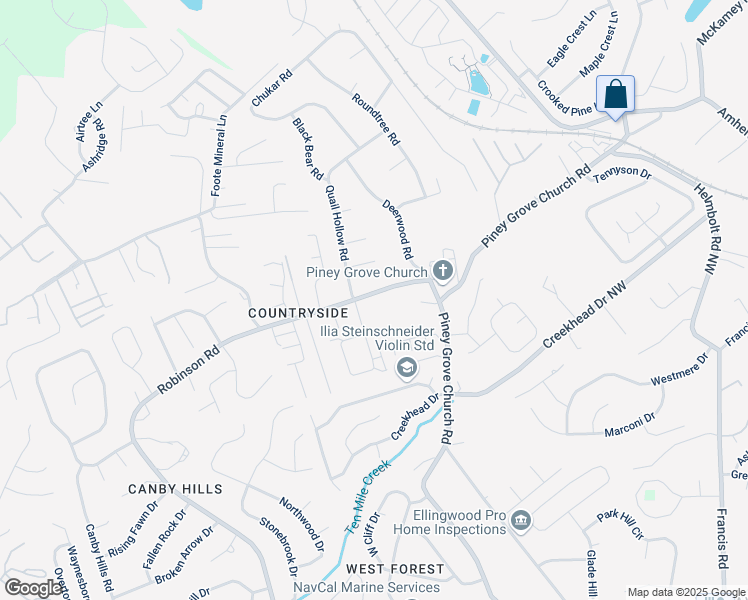 map of restaurants, bars, coffee shops, grocery stores, and more near 2404 Robinson Road in Knoxville