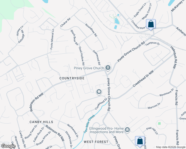 map of restaurants, bars, coffee shops, grocery stores, and more near 2404 Robinson Road in Knoxville