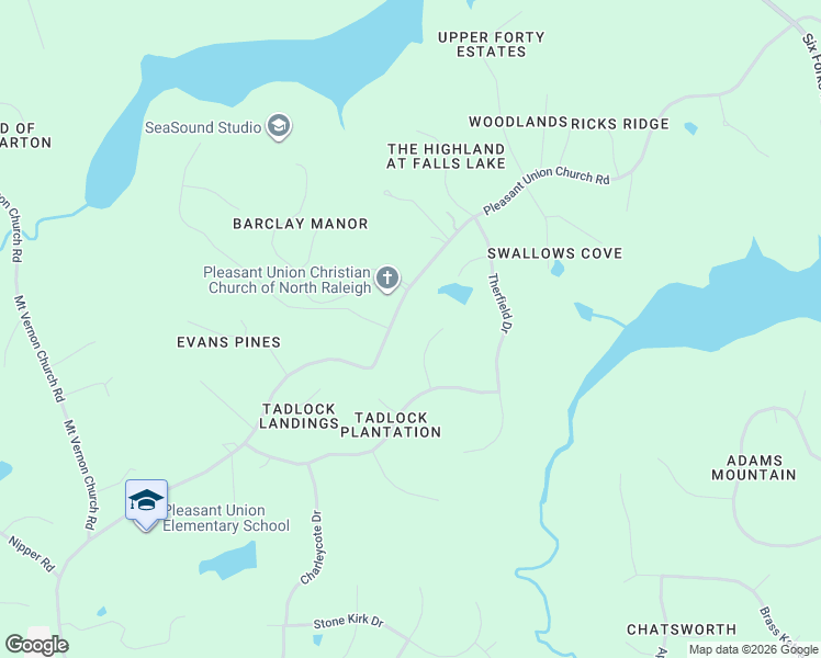 map of restaurants, bars, coffee shops, grocery stores, and more near 6221 Pentridge Court in Raleigh