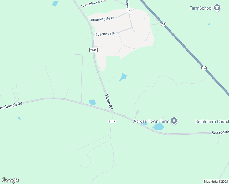 map of restaurants, bars, coffee shops, grocery stores, and more near Thom Road in Mebane