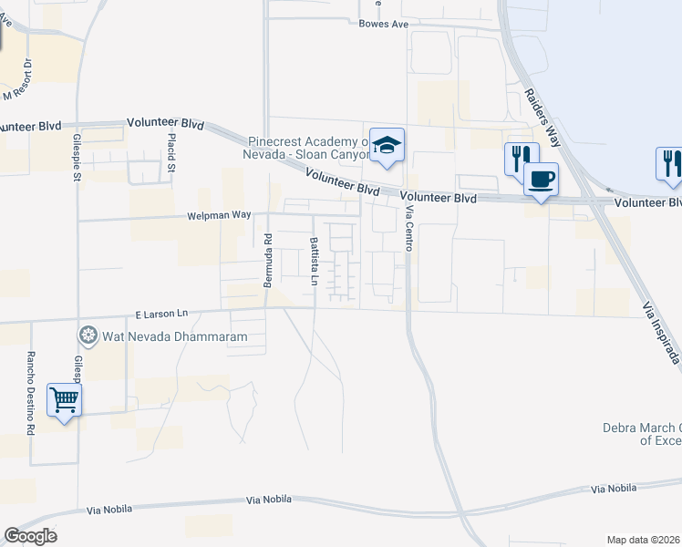 map of restaurants, bars, coffee shops, grocery stores, and more near Brook Trout Court in Henderson