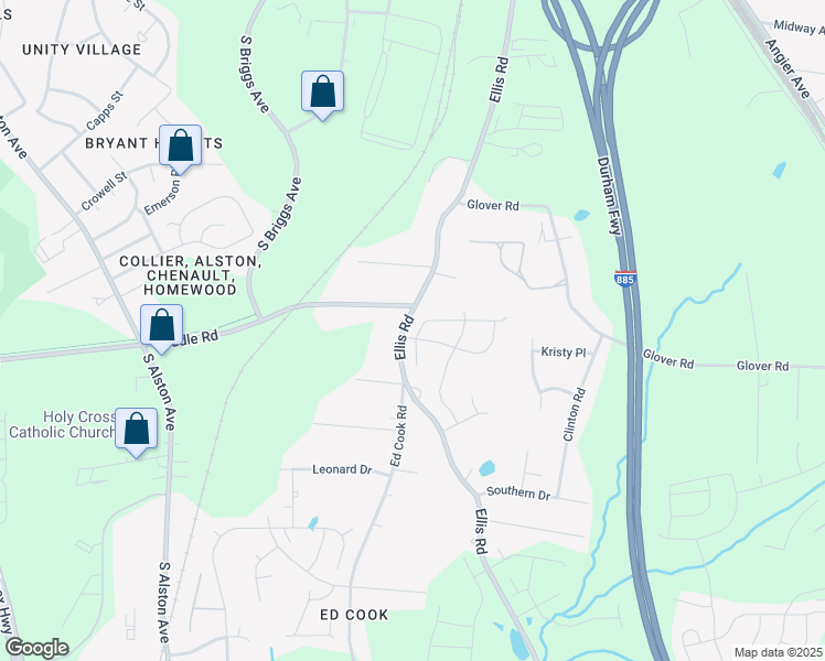 map of restaurants, bars, coffee shops, grocery stores, and more near 1213 Scholar Drive in Durham
