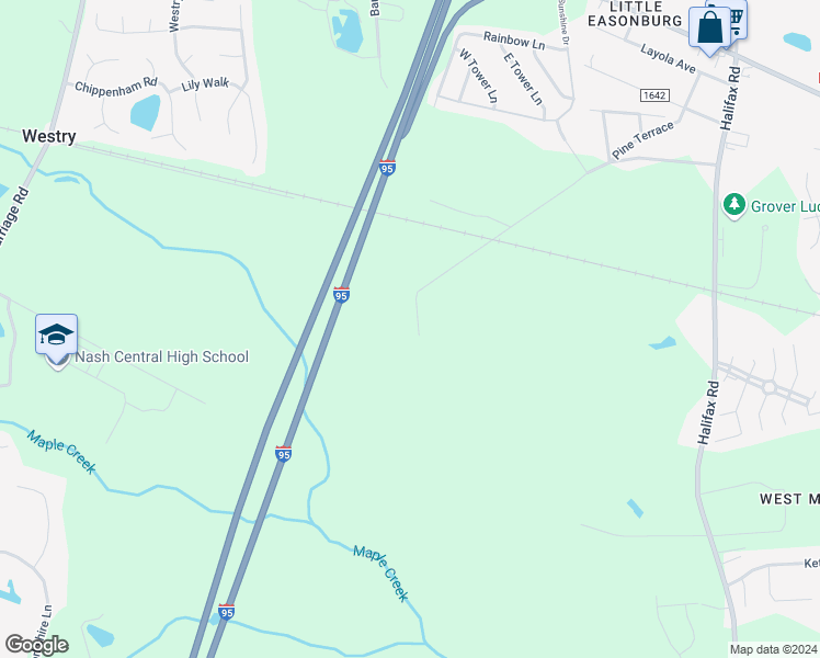 map of restaurants, bars, coffee shops, grocery stores, and more near 4937 Community Drive in Rocky Mount