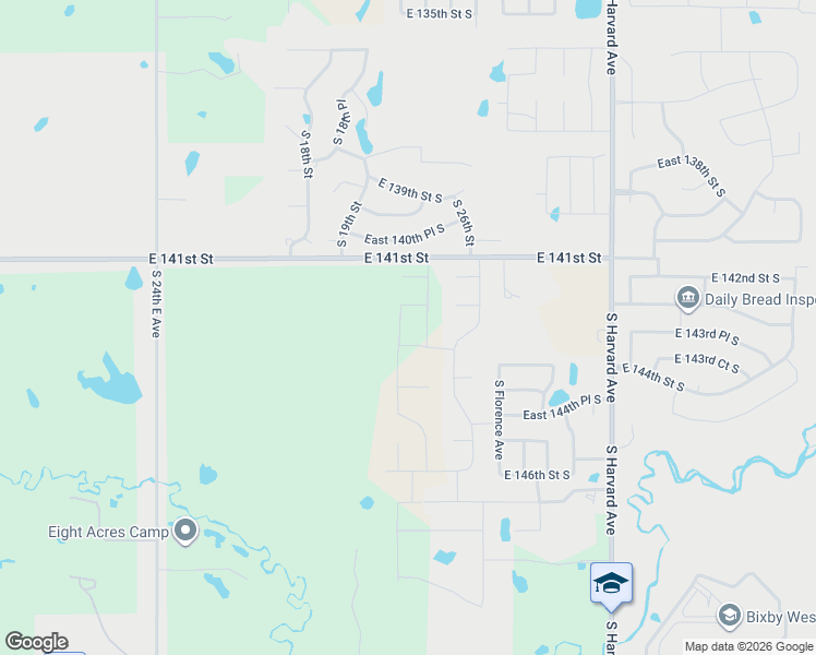 map of restaurants, bars, coffee shops, grocery stores, and more near 2920 East 141st Street in Bixby