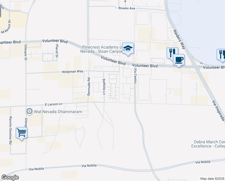 map of restaurants, bars, coffee shops, grocery stores, and more near 530 East Larson Lane in Henderson