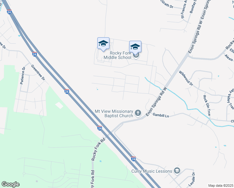 map of restaurants, bars, coffee shops, grocery stores, and more near 3530 Rocky Fork Road in Smyrna