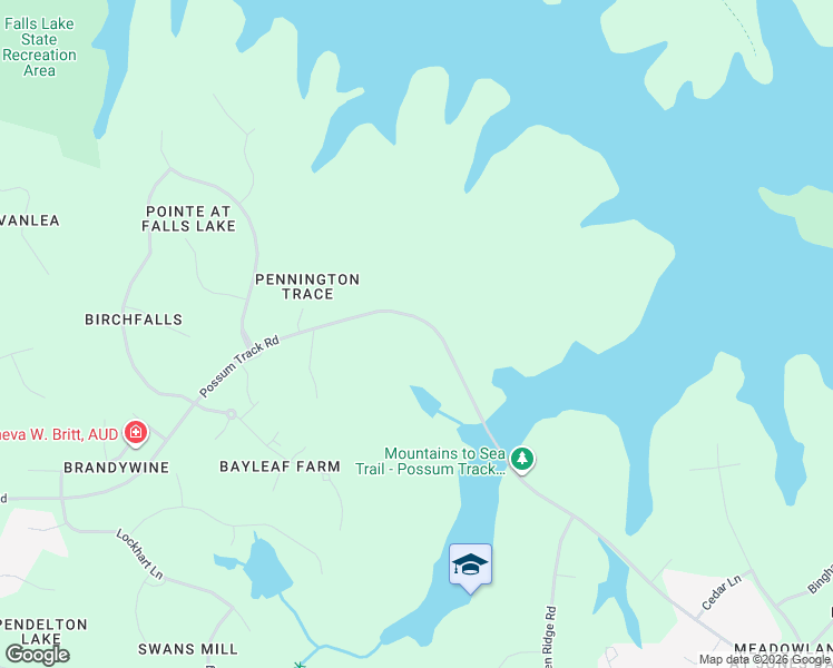map of restaurants, bars, coffee shops, grocery stores, and more near 15209 Possum Track Road in Raleigh