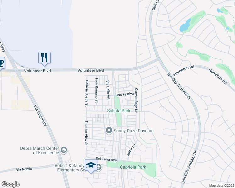 map of restaurants, bars, coffee shops, grocery stores, and more near 1904 Via Firenze in Henderson