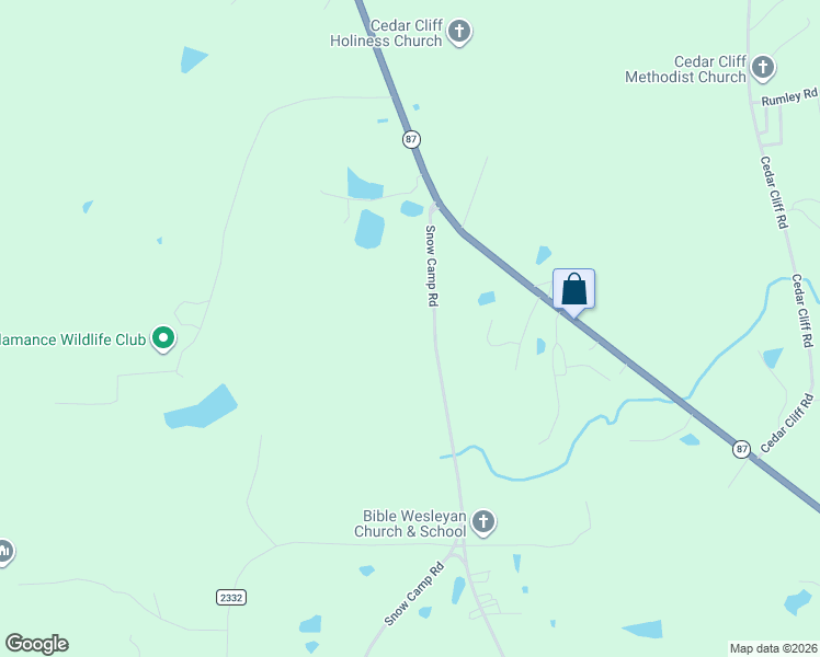 map of restaurants, bars, coffee shops, grocery stores, and more near 4831 Snow Camp Road in Graham
