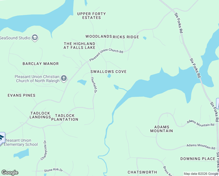 map of restaurants, bars, coffee shops, grocery stores, and more near 6300 Swallow Cove Lane in Raleigh
