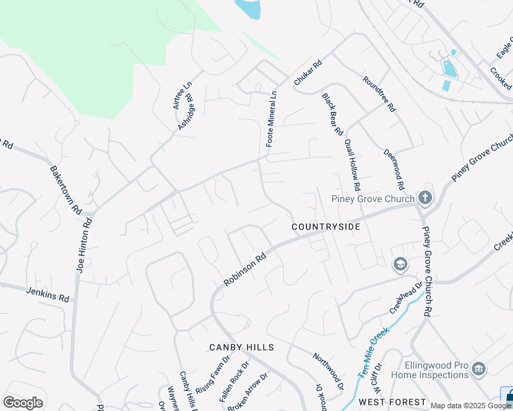 map of restaurants, bars, coffee shops, grocery stores, and more near 2405 Bakertown Road in Knoxville