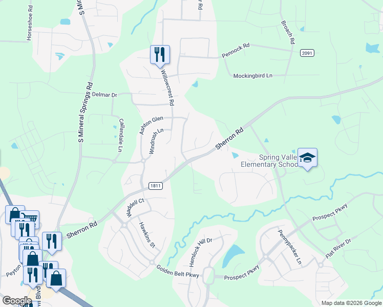 map of restaurants, bars, coffee shops, grocery stores, and more near 15 Tabernacle Court in Durham
