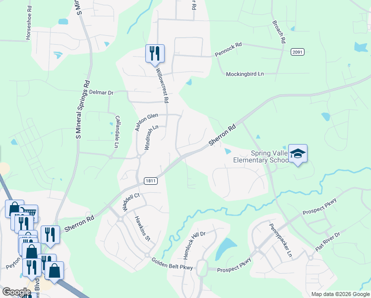 map of restaurants, bars, coffee shops, grocery stores, and more near 15 Tabernacle Court in Durham