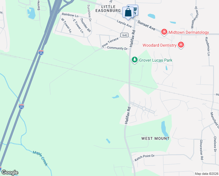 map of restaurants, bars, coffee shops, grocery stores, and more near 816 Halifax Road in Rocky Mount
