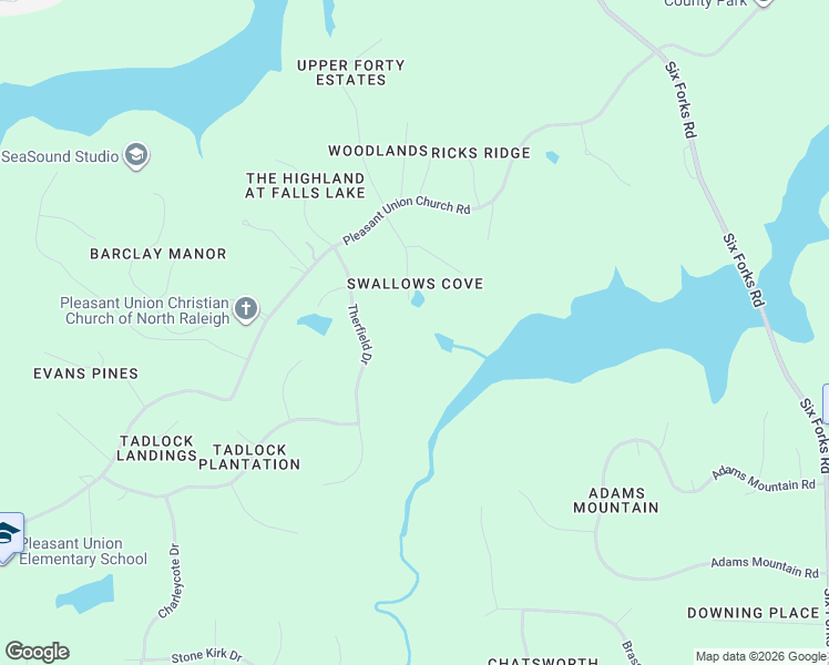map of restaurants, bars, coffee shops, grocery stores, and more near 6300 Swallow Cove Lane in Raleigh