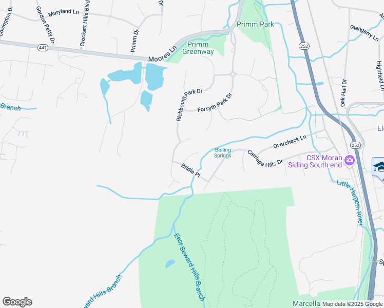 map of restaurants, bars, coffee shops, grocery stores, and more near 1734 Reins Court in Brentwood