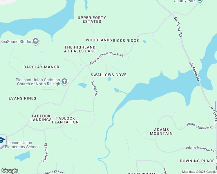 map of restaurants, bars, coffee shops, grocery stores, and more near 6300 Swallow Cove Lane in Raleigh