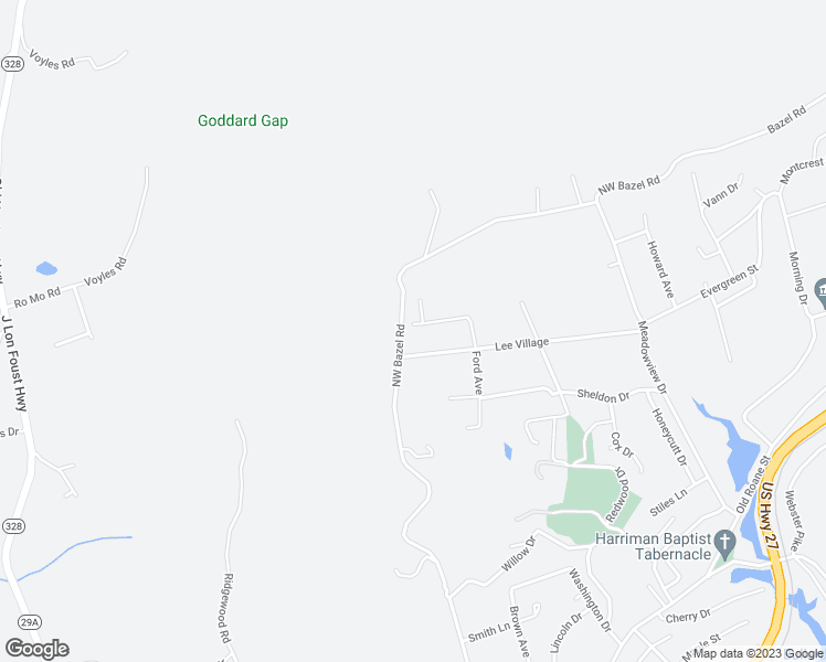 map of restaurants, bars, coffee shops, grocery stores, and more near 137 Anzie Way in Harriman