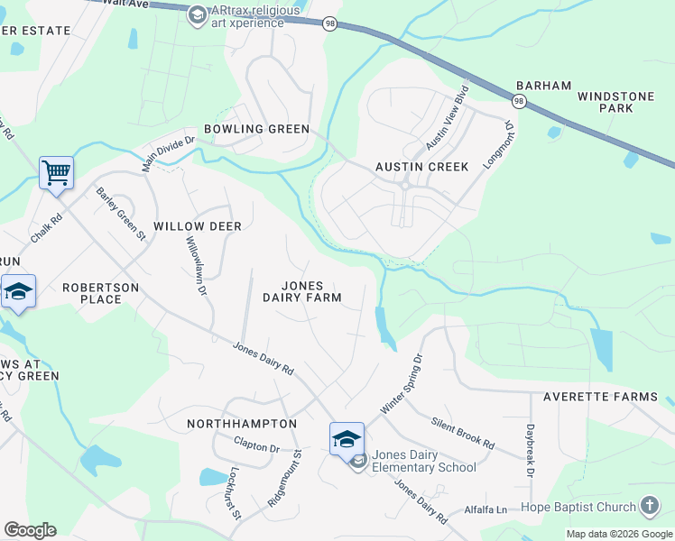 map of restaurants, bars, coffee shops, grocery stores, and more near 1001 Jumper Drive in Wake Forest