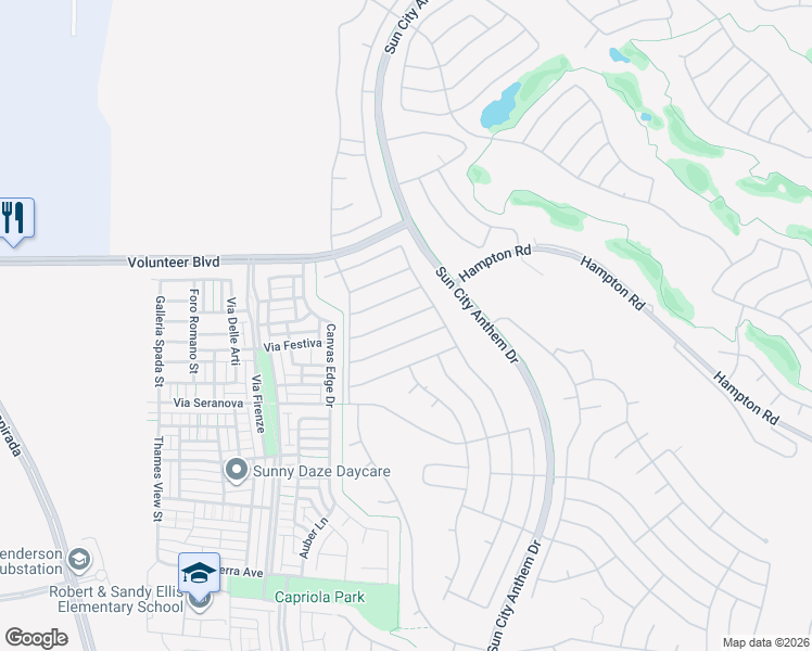 map of restaurants, bars, coffee shops, grocery stores, and more near 3038 Canal Walk Road in Henderson