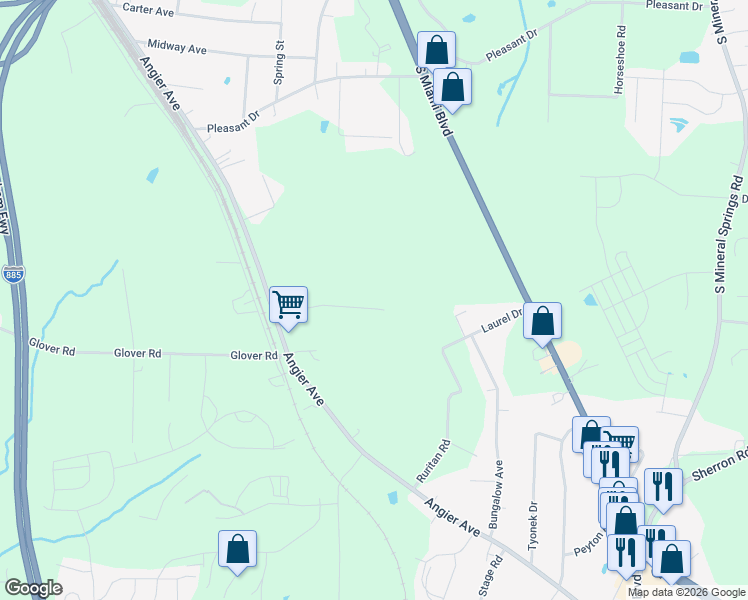 map of restaurants, bars, coffee shops, grocery stores, and more near 927 Jones Circle in Durham