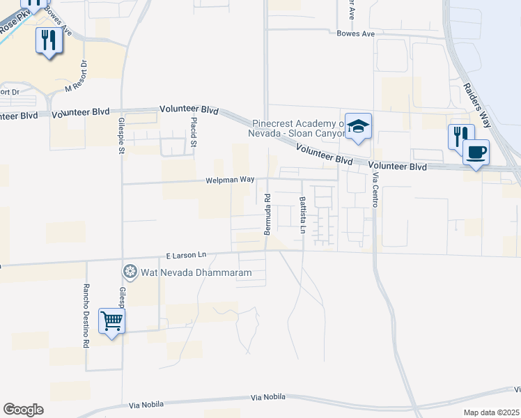 map of restaurants, bars, coffee shops, grocery stores, and more near 12781 South Davis Wright Court in Henderson