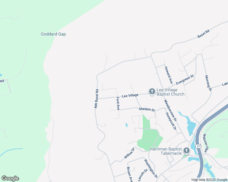 map of restaurants, bars, coffee shops, grocery stores, and more near 109 Anzie Way in Harriman