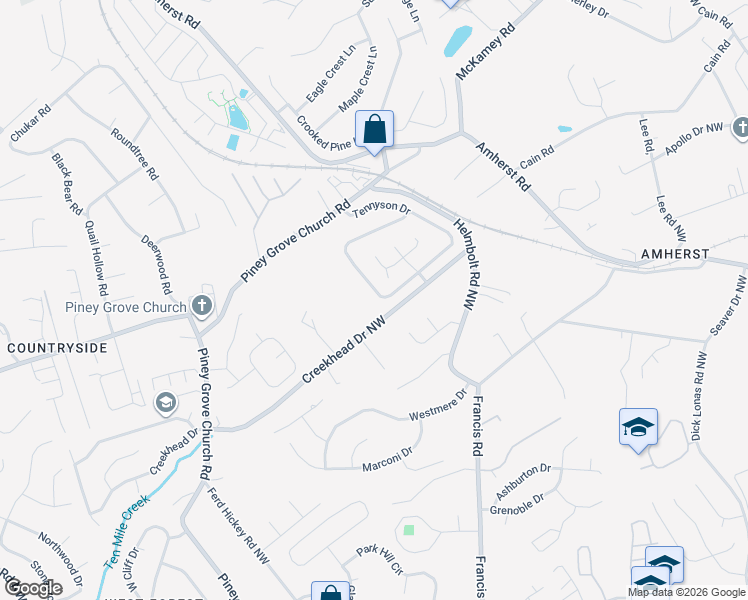 map of restaurants, bars, coffee shops, grocery stores, and more near 5936 Tennyson Dr in Knoxville