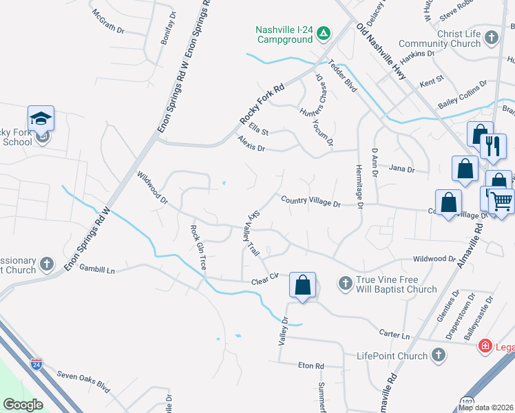 map of restaurants, bars, coffee shops, grocery stores, and more near 1011 Sky Valley Trail in Smyrna