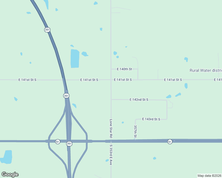 map of restaurants, bars, coffee shops, grocery stores, and more near 14062 South 353rd East Avenue in Coweta