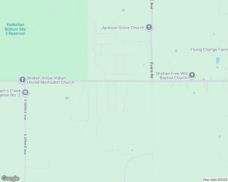 map of restaurants, bars, coffee shops, grocery stores, and more near 14162 South 221st East Avenue in Coweta