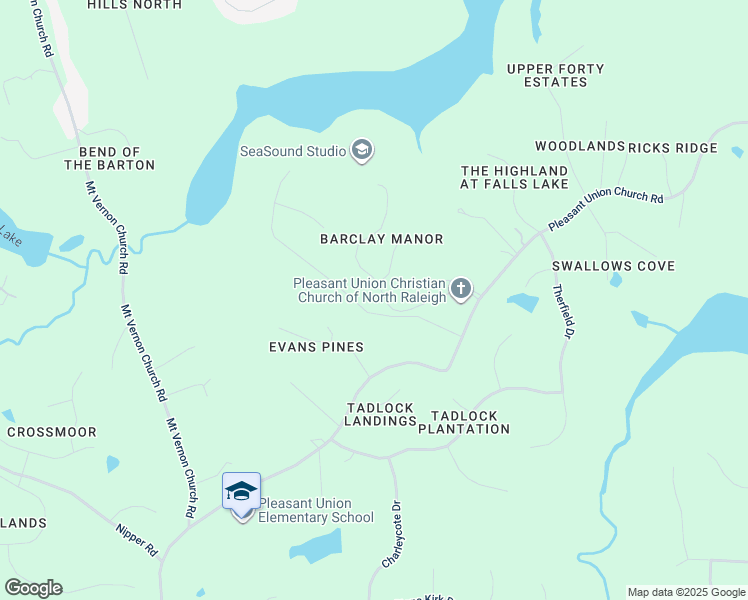 map of restaurants, bars, coffee shops, grocery stores, and more near 1125 Barclay Manor Way in Raleigh