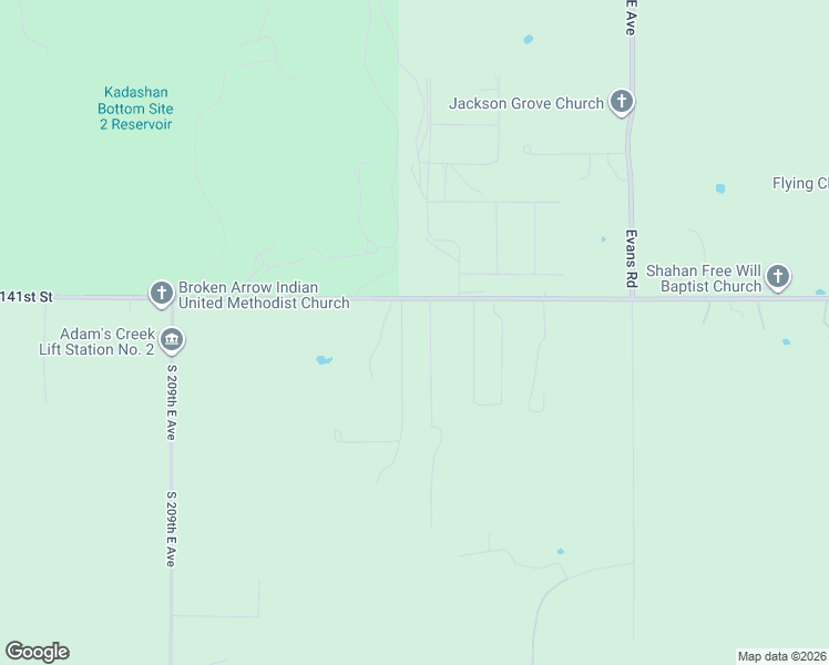 map of restaurants, bars, coffee shops, grocery stores, and more near 14122 South 218th East Avenue in Coweta