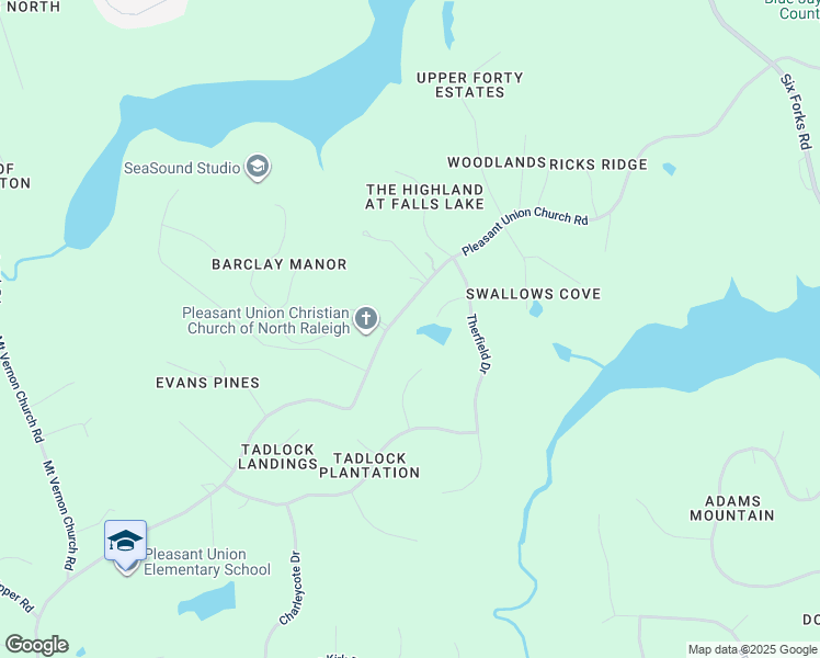 map of restaurants, bars, coffee shops, grocery stores, and more near 717 Lochgarton Lane in Raleigh