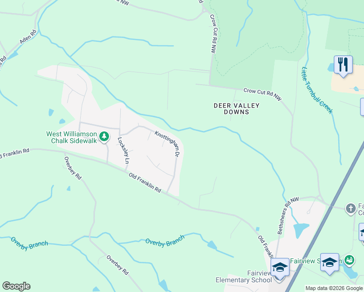 map of restaurants, bars, coffee shops, grocery stores, and more near 7232 Knottingham Drive in Fairview