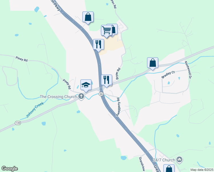 map of restaurants, bars, coffee shops, grocery stores, and more near 1401 Tennessee 66 in Kodak